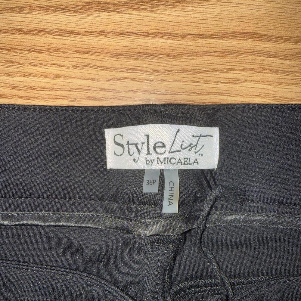 StyleList by Michaela Black Faux Leather Pants Petite 36P‎ High Rise - Picture 2 of 4